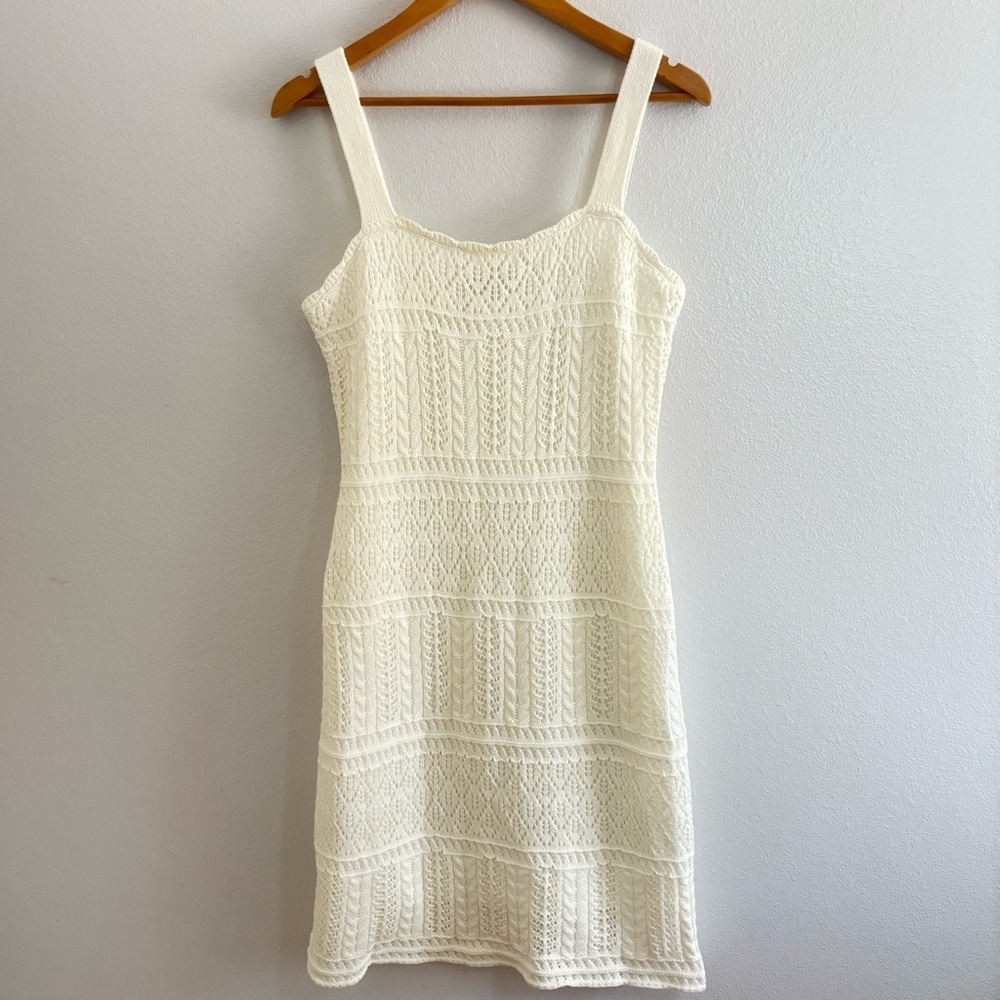 Taylor Ivory Crochet Knit Midi Cottagecore Dress – Size XL - Picture 13 of 13